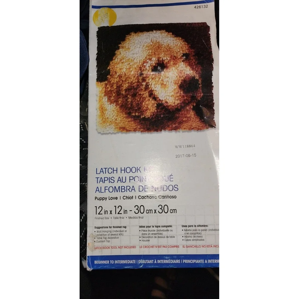 Caron WonderArt Puppy Love Dog Latch Hook Rug Kit 12